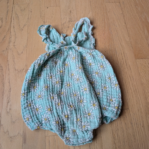 Angel Dear Mint Green Floral Baby Romper - Picture 3 of 3